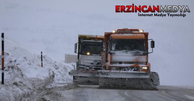 Erzincan’da kar ve tipi dolayısıyla 89 köy yolu ulaşıma kapandı.