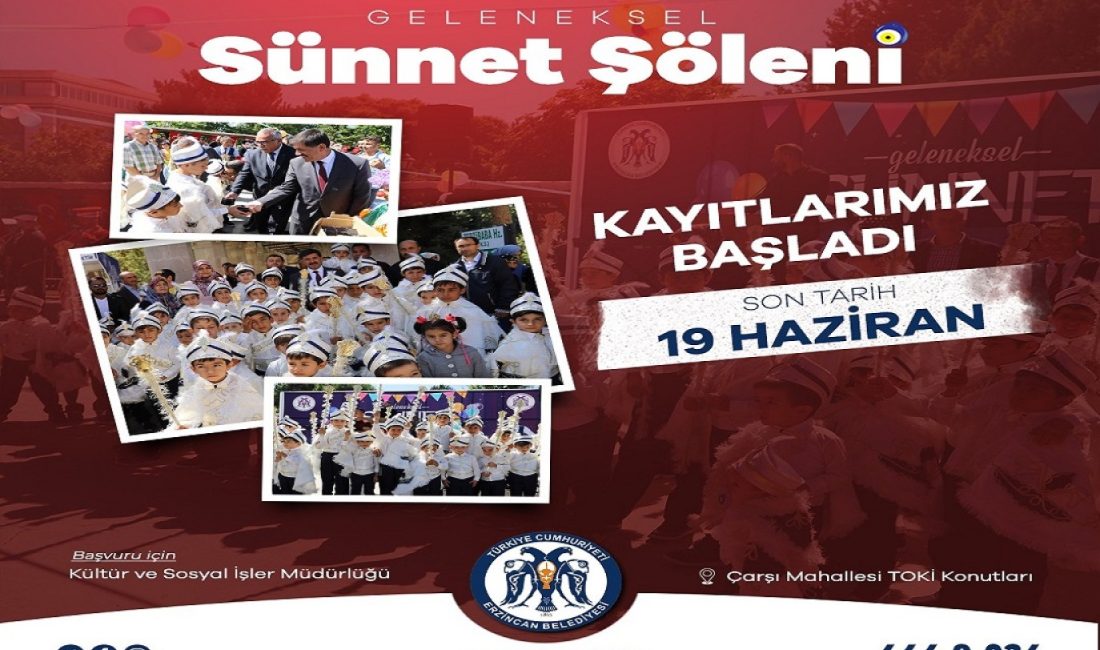 Erzincan Belediyesi'nin geleneksel hale getirdiği Geleneksel Toplu Sünnet Şöleni bu