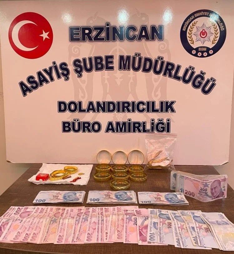 Erzincan Emniyeti sahte altın dolandırıcılarını yakaladı.