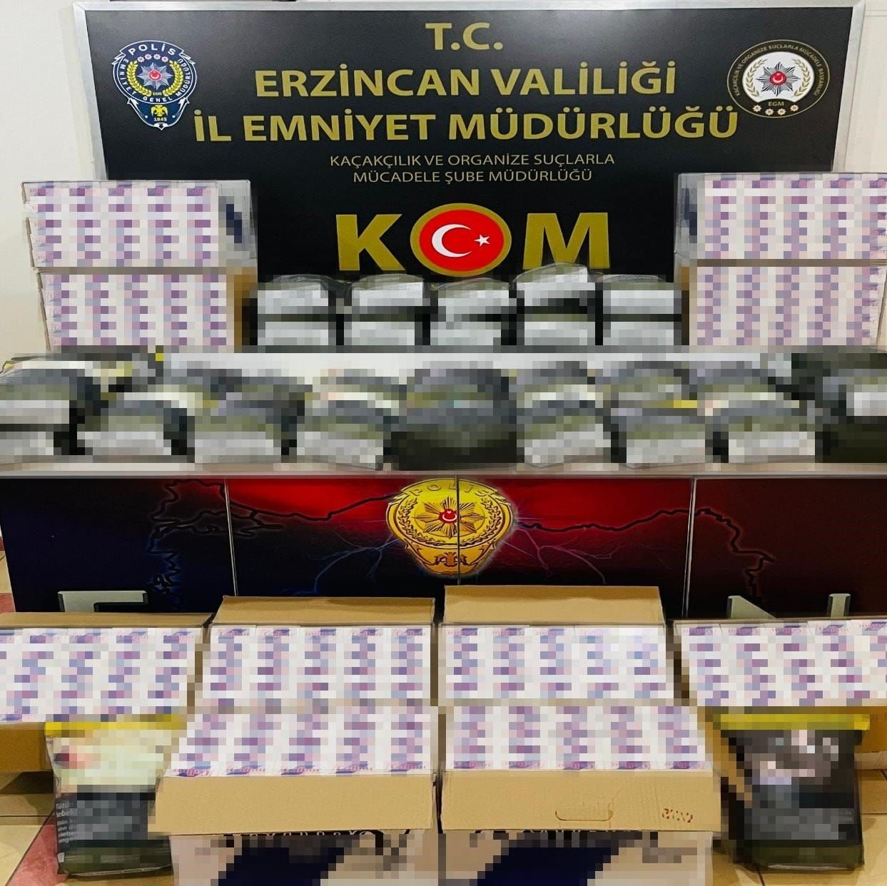 Erzincan İl Emniyet Müdürlüğü ekipleri tarafından kaçakçılık ile mücadele devam