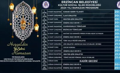 Erzincan Belediyesi tarafından Ramazan ayı boyunca devam edecek olan Ramazan